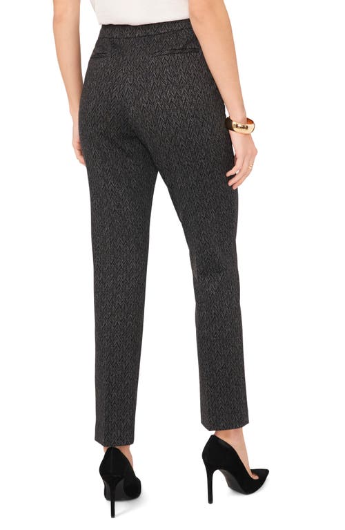 Shop Vince Camuto Herringbone Ankle Pants In Rich Black