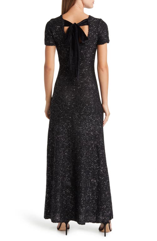 Zoe And Claire Houndstooth Long Sleeve Dress In Black