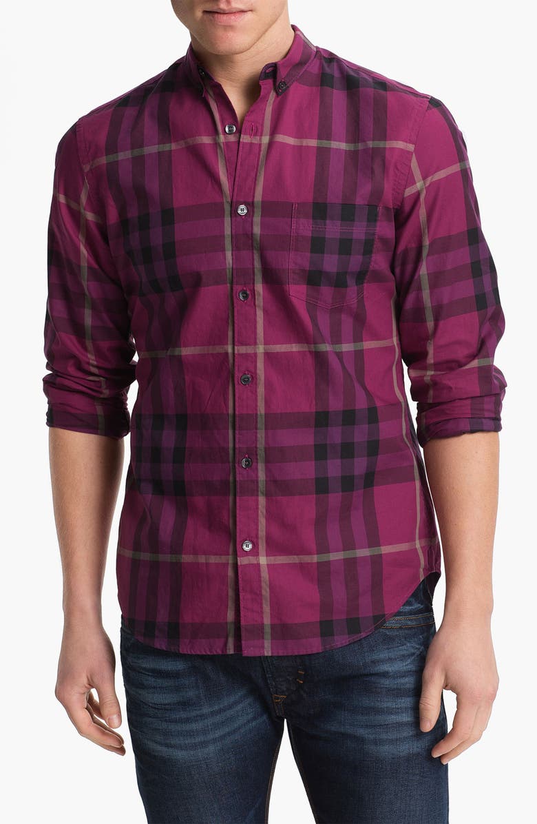 Navy blue burberry button down Clearance