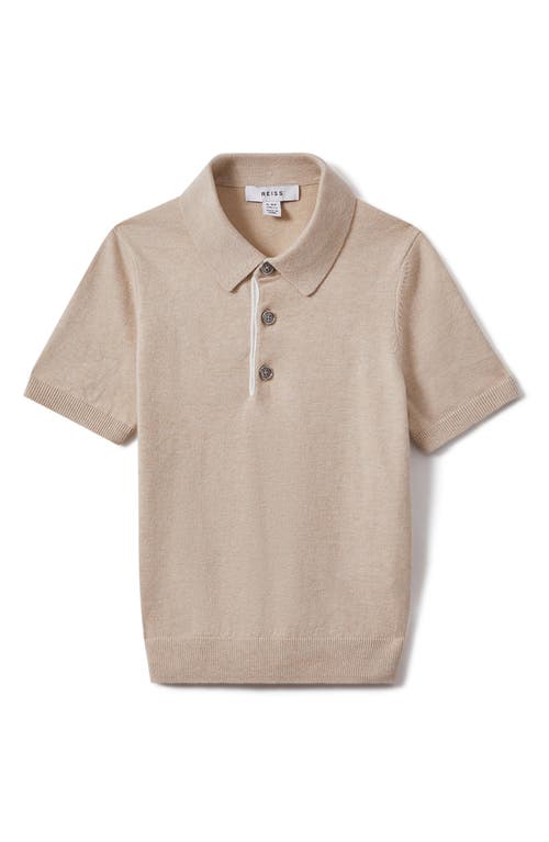 Shop Reiss Kids' Finch Sr Polo Sweater In Camel