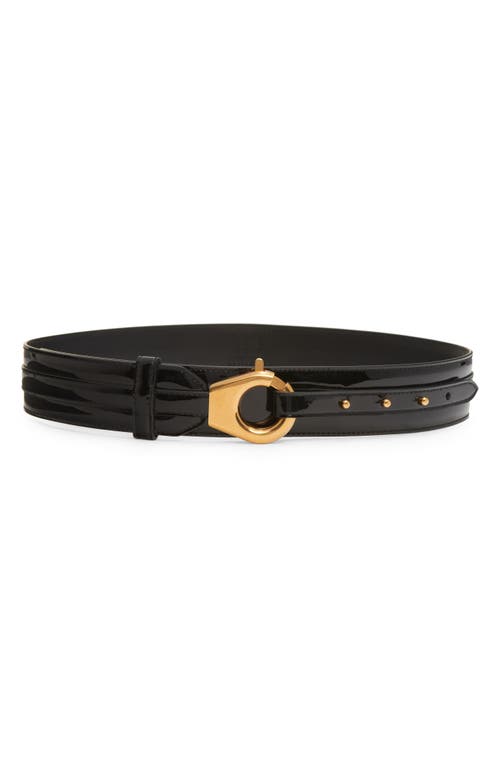 Shop Tom Ford Clasp Patent Leather Belt In 1n001 Black