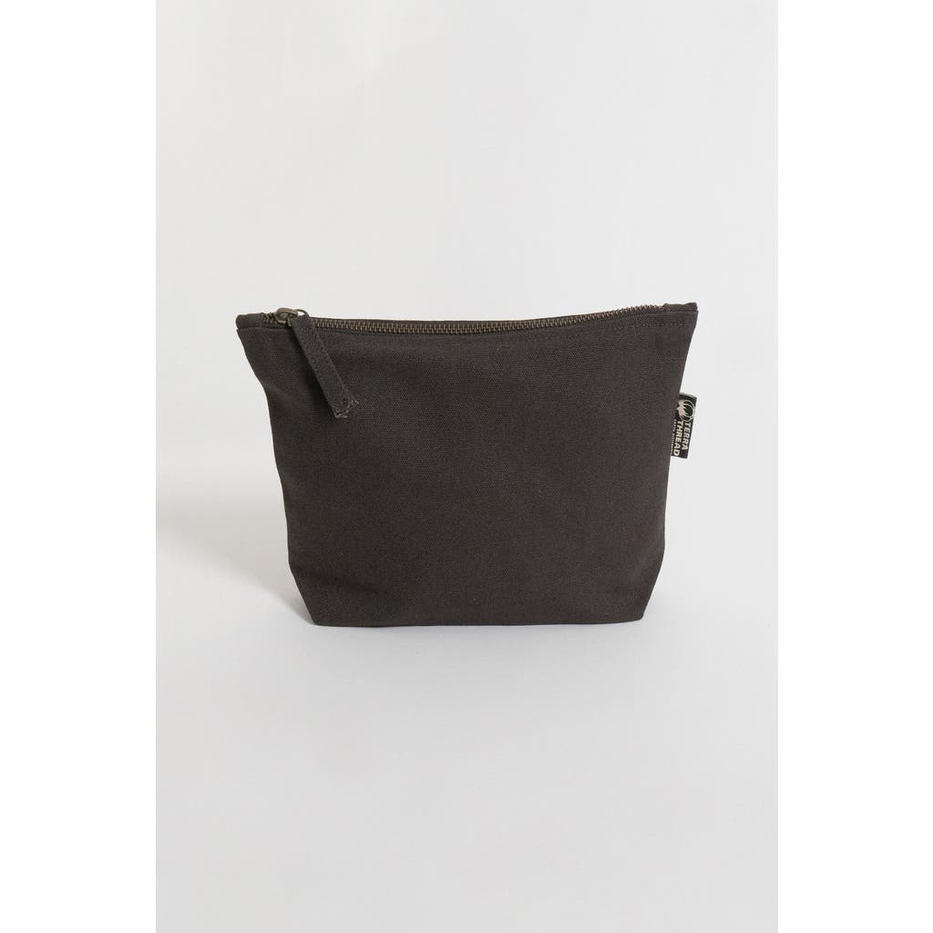 Terra Thread Organic Cotton Makeup Bag In Charcoal Grey