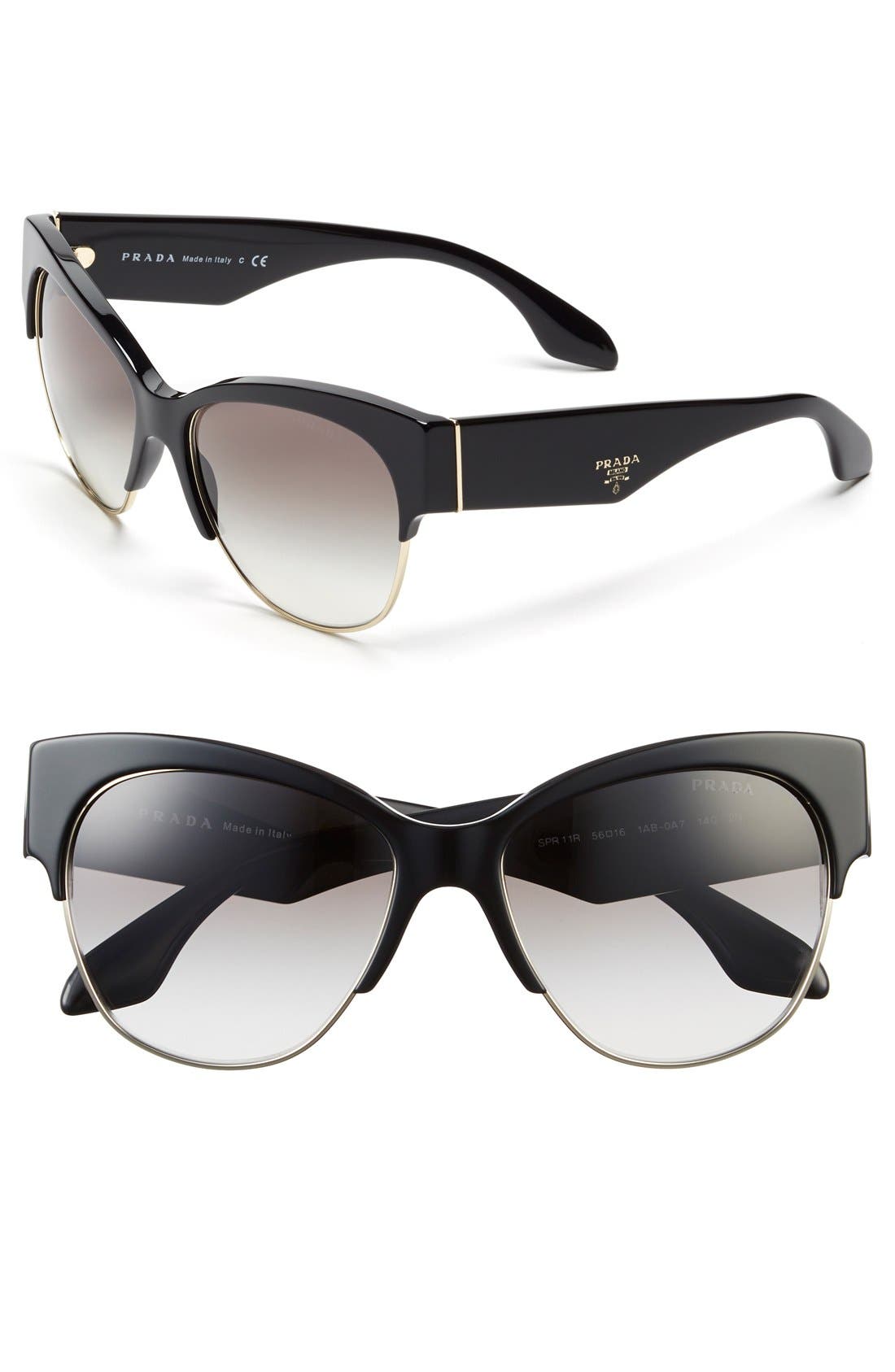 Prada 'Fashion Catwalk' 56mm Cat Eye Sunglasses Nordstrom