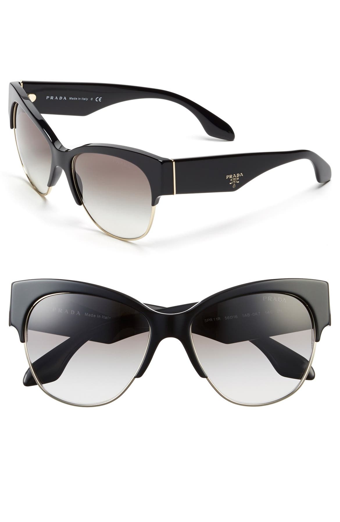 Prada 'Fashion Catwalk' 56mm Cat Eye Sunglasses | Nordstrom