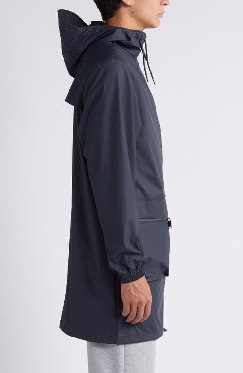 Shop Rains Waterproof Hooded Rain Jacket In Navy