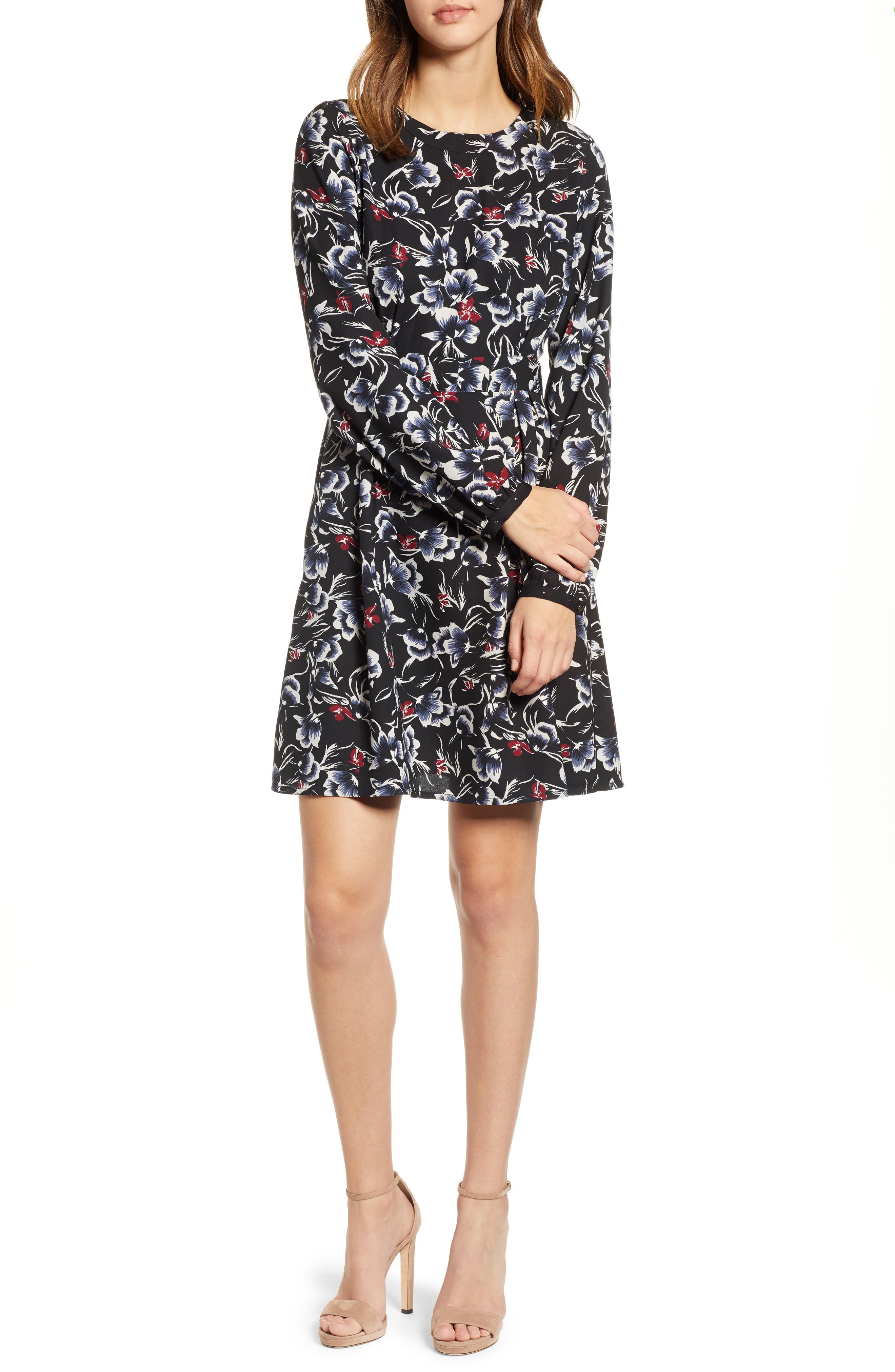 Vero Moda Floral Print Dress, Black
