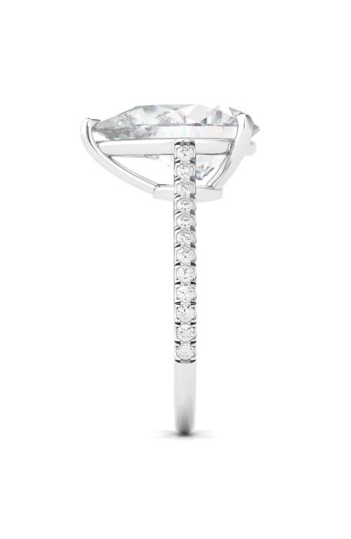 Hautecarat Pear Cut Pavé Lab Grown Diamond Ring In 3.00 Ctw 18k White Gold