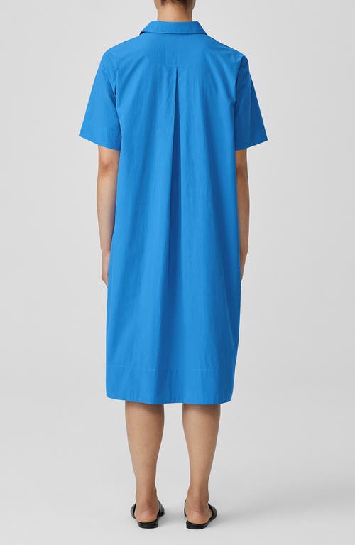 Shop Eileen Fisher Classic Organic Cotton Poplin Midi Shirtdress In Calypso