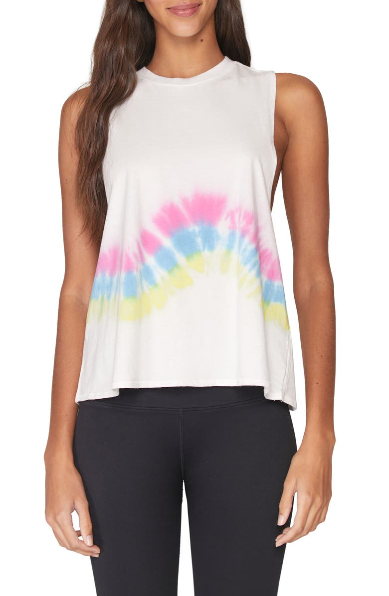 SPIRITUAL GANGSTER Surplice Back Swing Tank, Main, color, VENICE TIE DYE