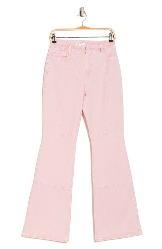 Good American Good Waist High Rise Cropped Palazzo Jeans In Pink In Mineral Rose Quartz