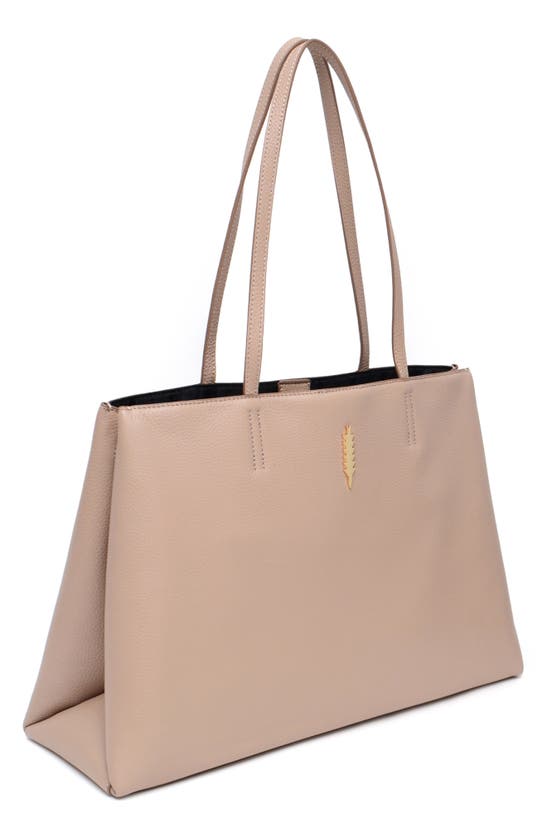 Shop Thacker Janie Leather Tote Bag In Cappuccino