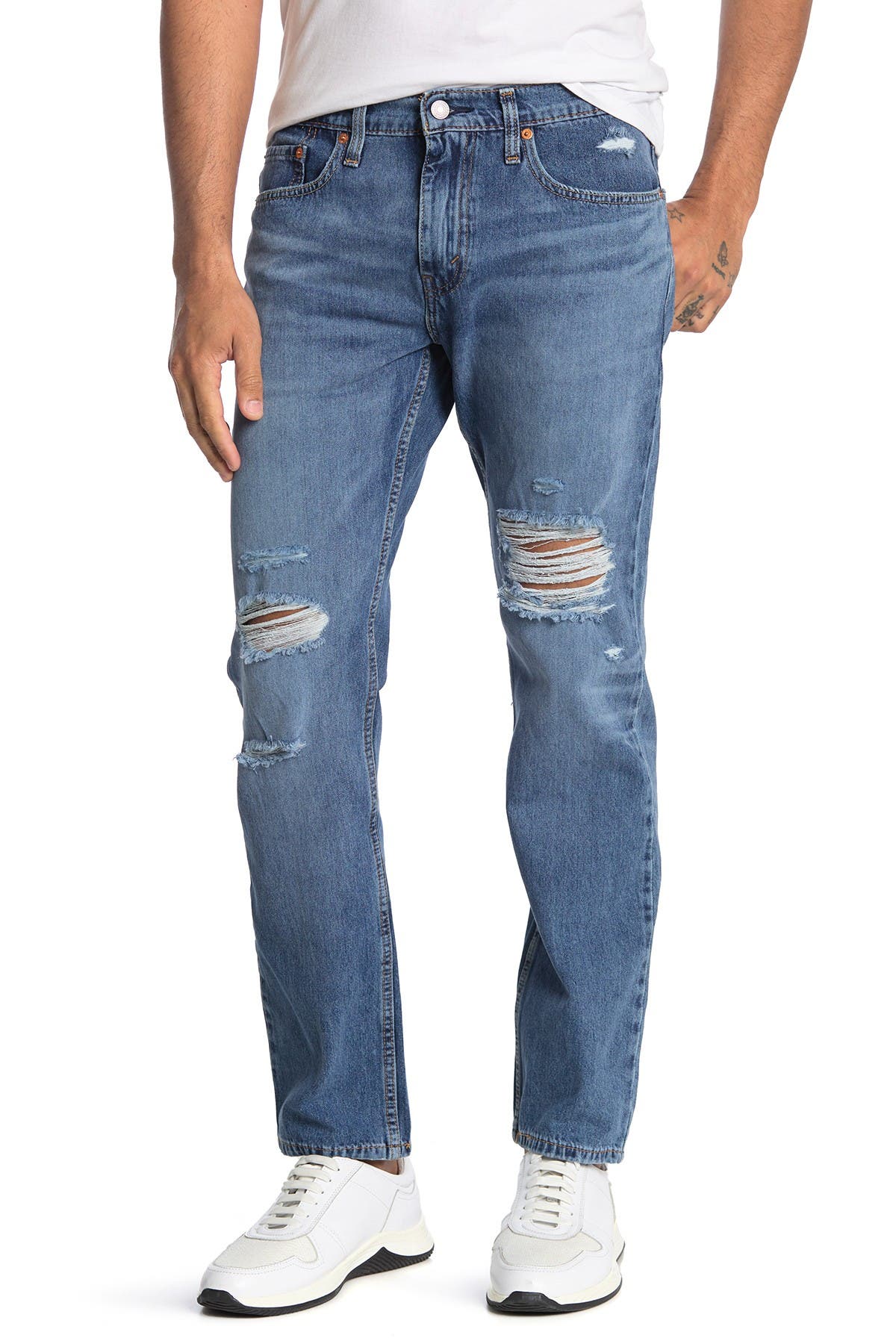 levi's 502 ripped jeans