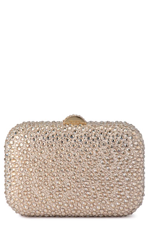 Casey Hot Fix Crystal Clutch in Champagne