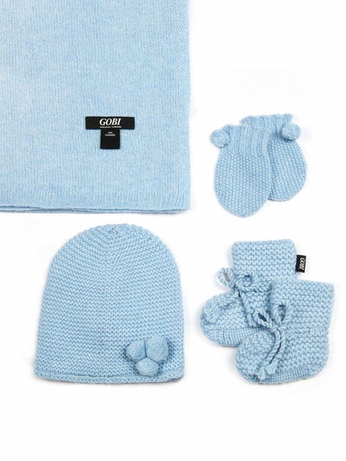Gobi Mongolian Cashmere Baby Cashmere Set In Light Blue