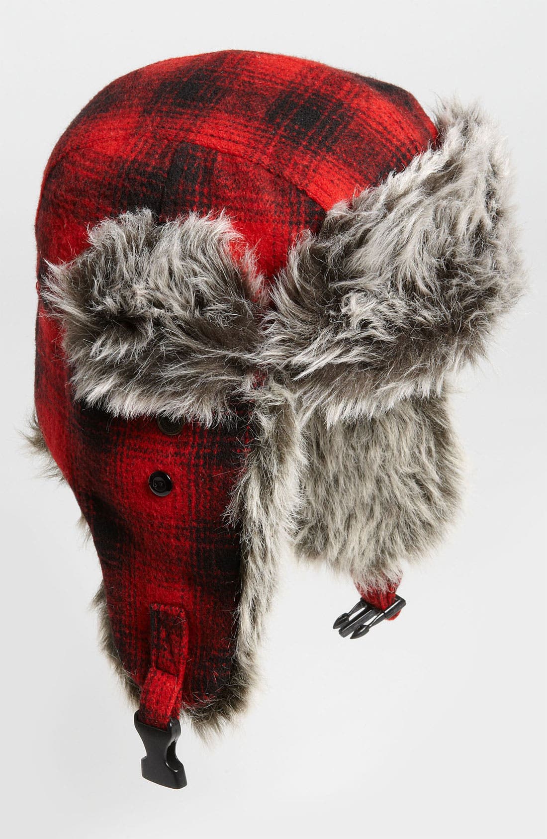 plaid fur hat