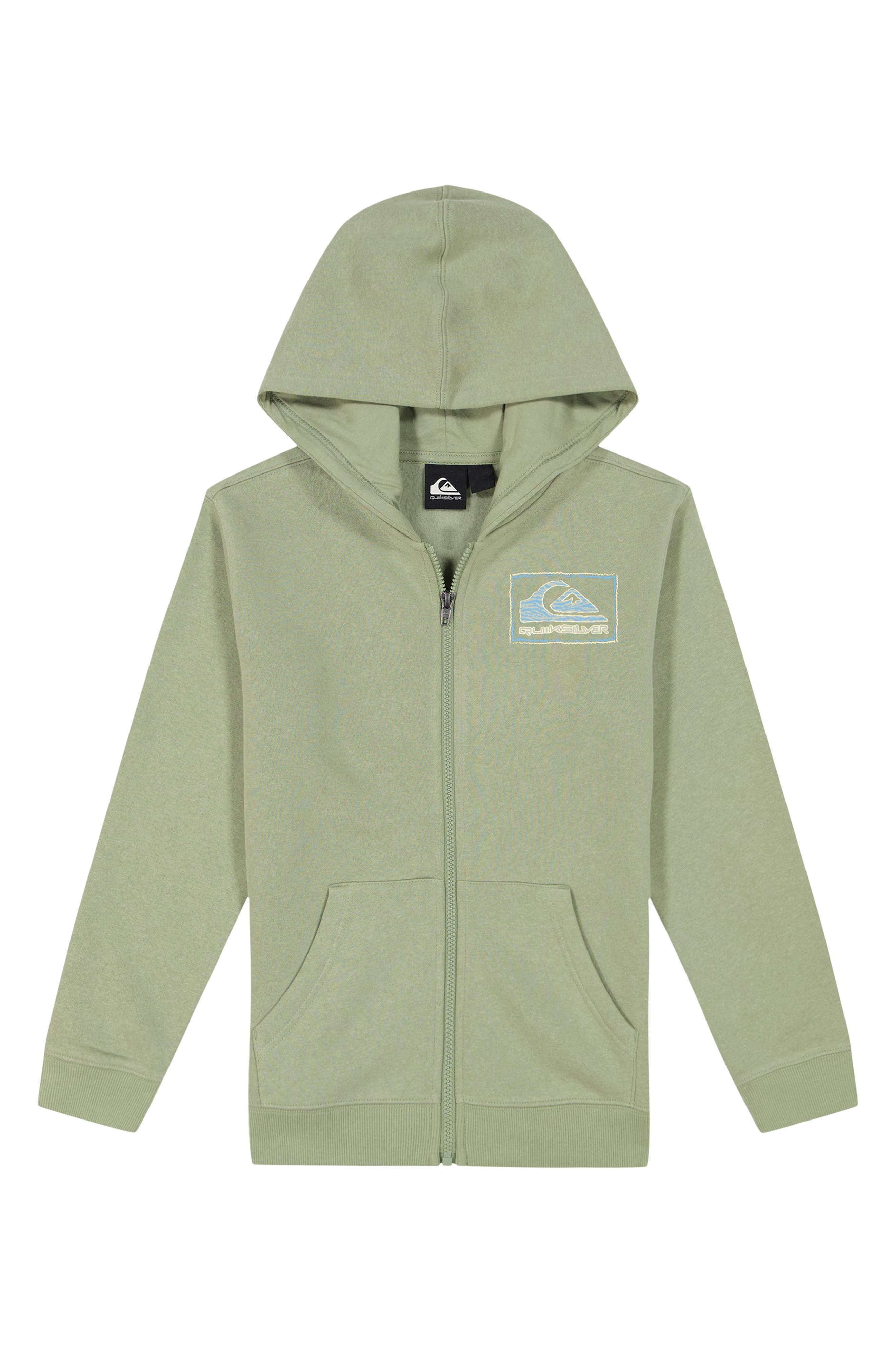 Quiksilver Kids' Safari Graphic Zip-Up Hoodie in Sea Spray 