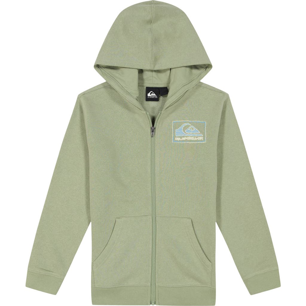 Quiksilver Kids' Safari Graphic Zip-Up Hoodie in Sea Spray