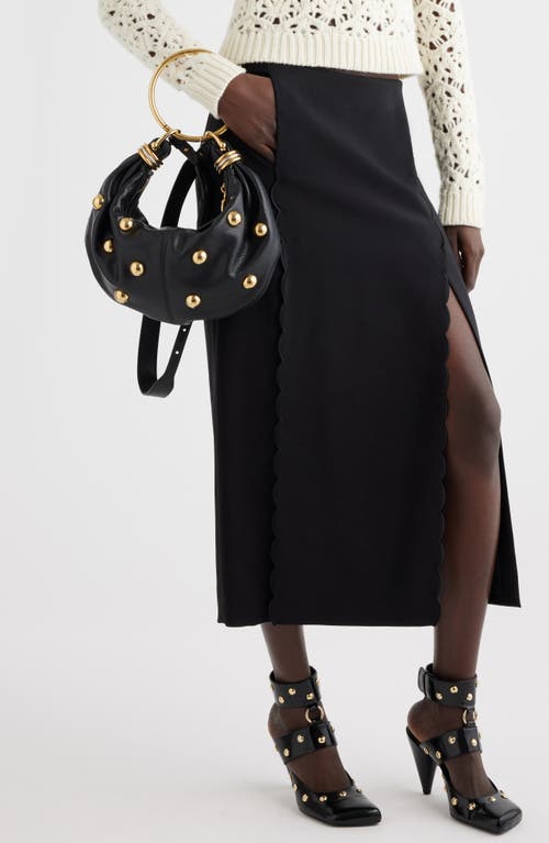 Shop Chloé Small Bracelet Studded Hobo Bag In Black 001