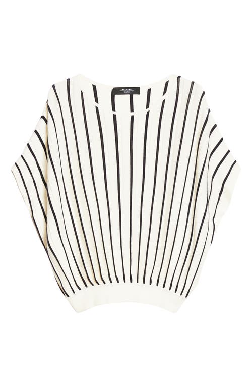 Shop Max Mara Pegola Stripe Dolman Sleeve Knit Top In Navy