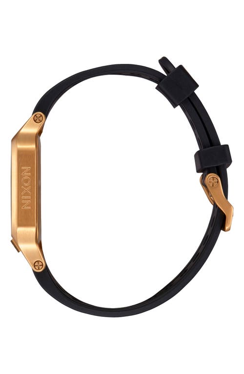 Shop Nixon Heat Digital Rubber Strap Watch In Gold/black