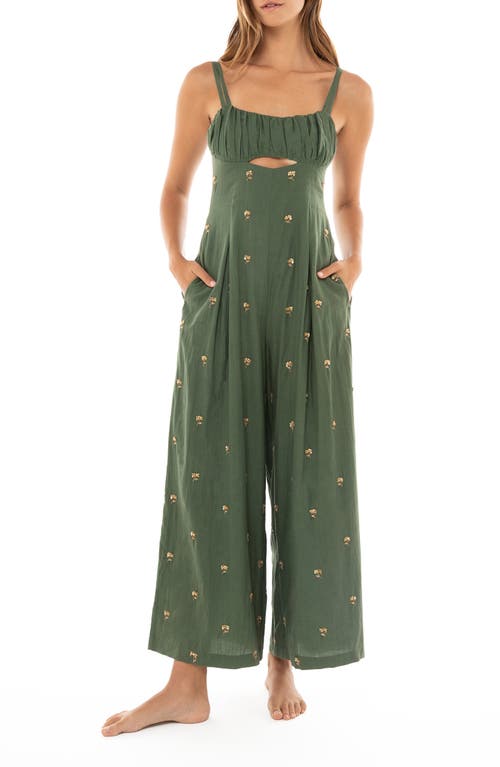 Kane Dreamin Cotton Cover-Up Jumpsuit in Green Multicolor