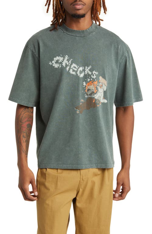 CHECKS Campfire Graphic T-Shirt in Deep Olive at Nordstrom, Size Small