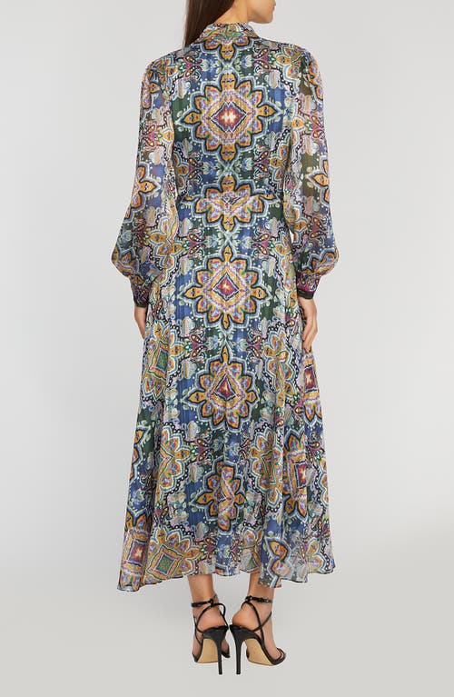 Shop Elie Tahari The Raquel Paisley Long Sleeve Midi Dress In Valencia Print