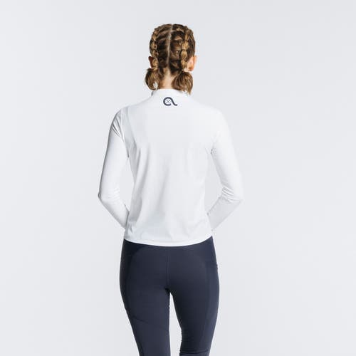 Avi Pickleball Volley Zip Long Sleeve In White Lotus
