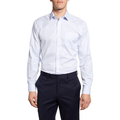Nordstrom Shop Smartcare Trim Fit Plaid Dress Shirt - Blue