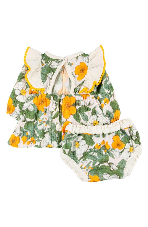 Shop Miki Miette Mia Floral Ruffle Tank & Bloomers Set In Winter Bloom