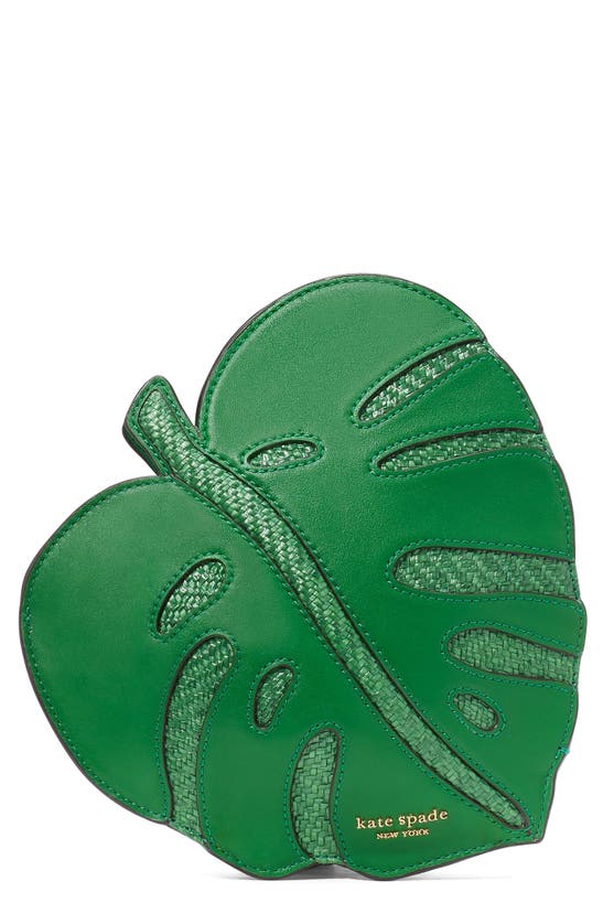 Shop Kate Spade Playa 3d Leaf Smooth Leather Crossbody Bag In Watercress Multi