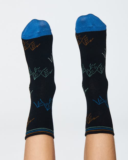 DEUX PAR DEUX DEUX PAR DEUX BOY'S SOCKS BLACK WITH MOUNTAINS 