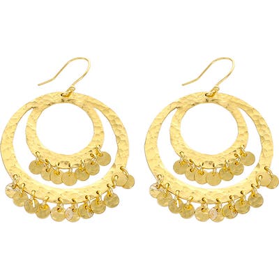 Panacea Coin Charm Hoop Earrings