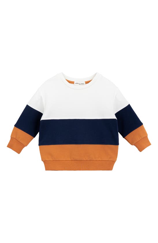 Miles The Label Babies' Colorblock Terry Sweatshirt In Orange