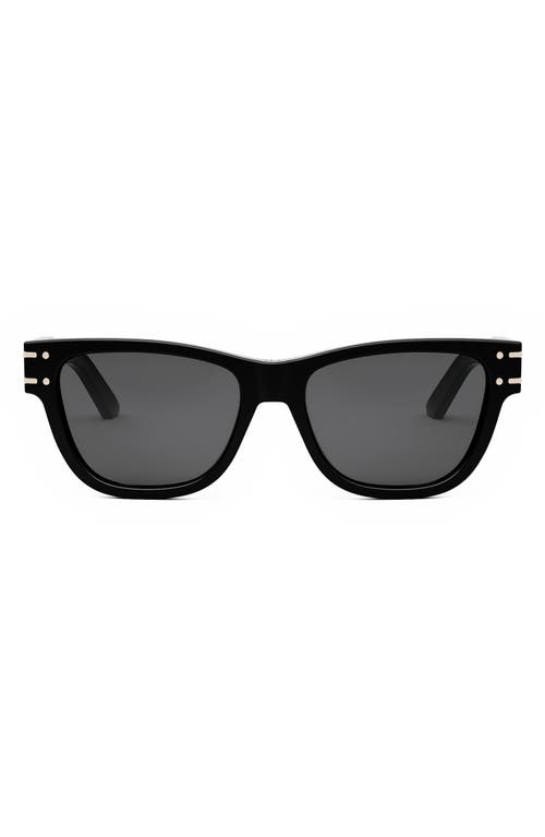 'DiorSignature S6U 54mm Butterfly Sunglasses in Shiny Black /Smoke at Nordstrom