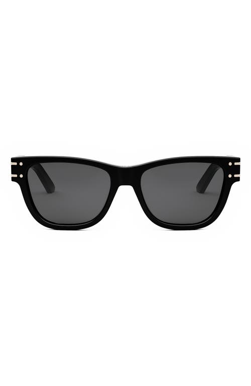 'DiorSignature S6U 54mm Butterfly Sunglasses in Shiny Black /Smoke 