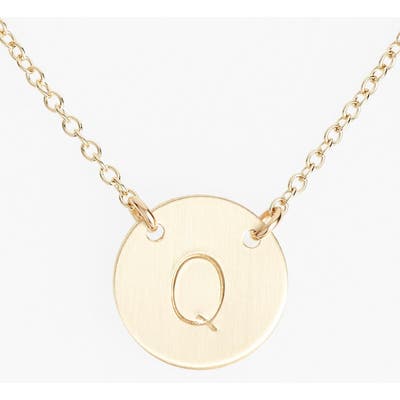 Nashelle 14K-Gold Fill Anchored Initial Disc Necklace