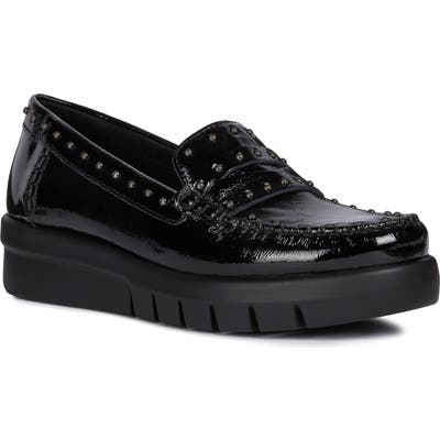 Geox Wimbley Platform Moccasin, Black