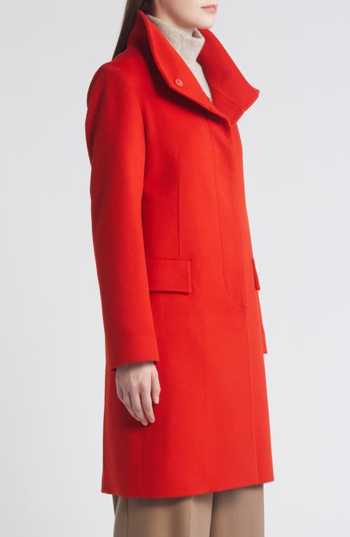 Fleurette Dusty Longline Wool Coat In Lava