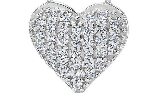 Shop Lily Nily Kids' Pavé Cubic Zirconia Heart Pendant Necklace In Silver