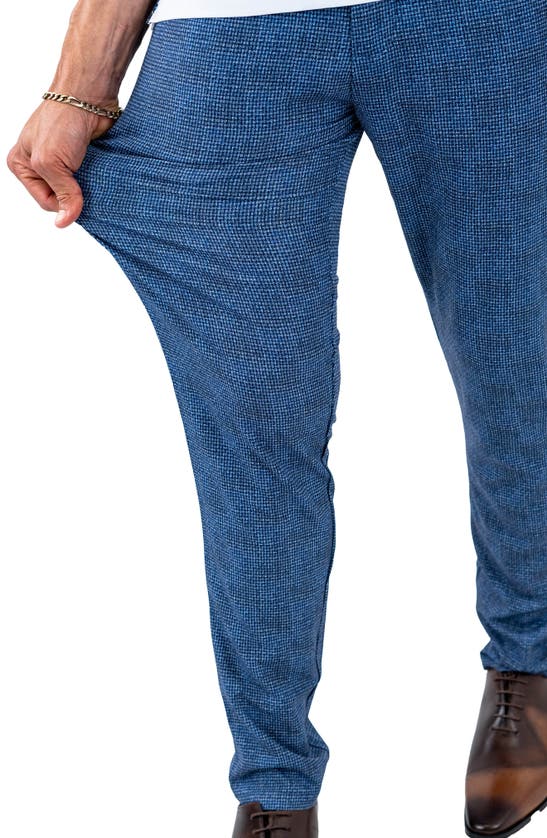 Shop Maceoo Mélange Skinny Pants In Blue