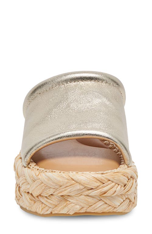 Dolce Vita Chavi Platform Slide Sandal In Light Gold Metallic Leather