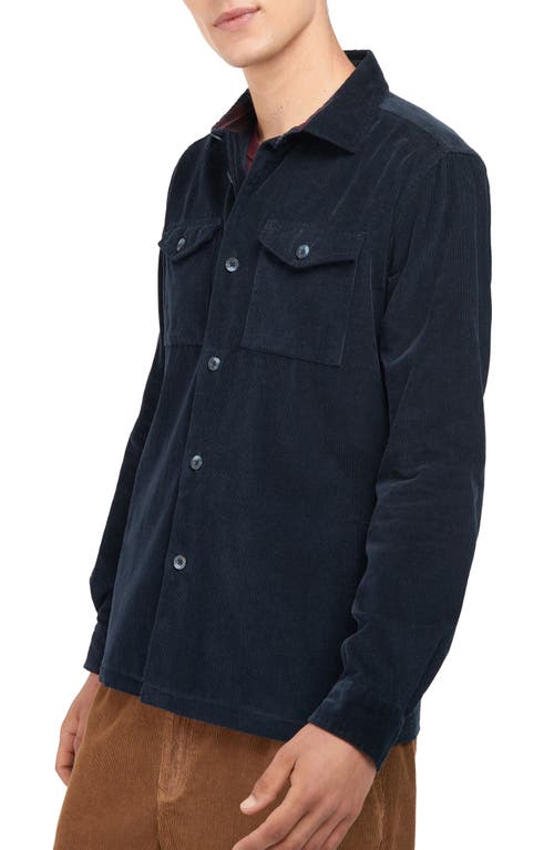 Barbour Warwick Cotton Corduroy Button-Up Shirt in Navy