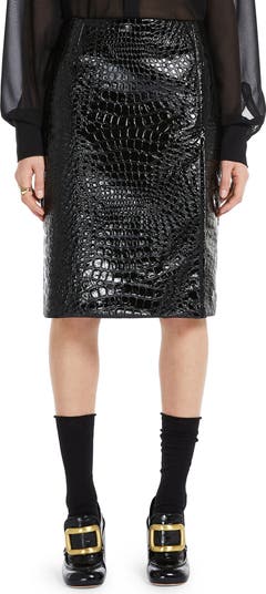 Topshop croc faux leather pencil skirt best sale