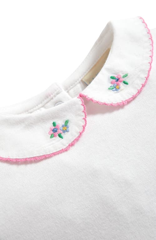 Shop Jojo Maman Bébé Jojo Maman Bebe Floral Embroidered Collar Cotton Bodysuit In White