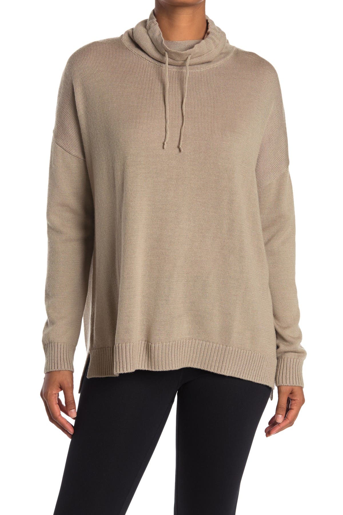 oversized drawstring cowl neck sweatshirt