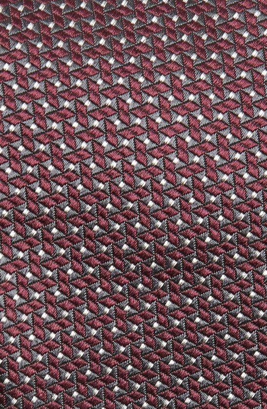 Shop Canali Geometric Silk Tie In Dark Purple