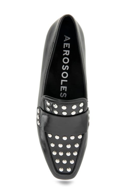 Shop Aerosoles Prince Stud Loafer In Black/silver