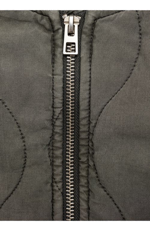Mango Quilted Pucker Jacket Grey In Grey