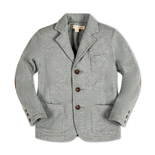 Shop Hope & Henry Boys' Fleece Blazer, Toddler In Gray Heather Herringbone